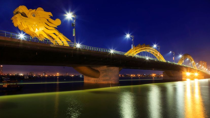 Discover Da Nang’s Fiery Rong Bridge: Vietnam’s Longest Bridge with Nighttime Fire Shows