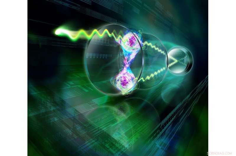 Entangled Atoms Emit Light in Perfect Harmony