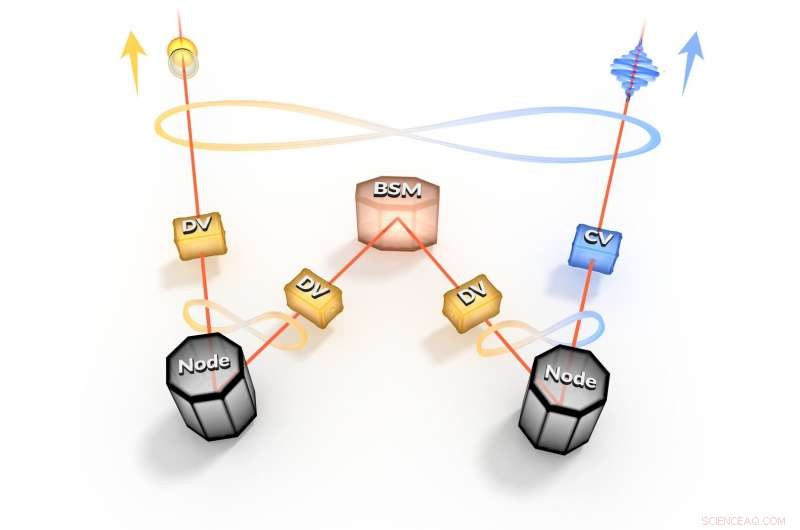 Building the Quantum Internet: Linking Heterogeneous Networks through Entanglement Swapping