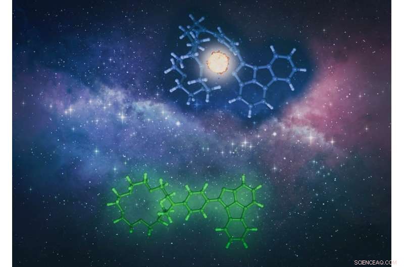 New Blue Fluorescent Molecule Illuminates the Origin of the Universe