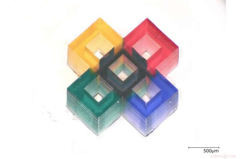 Researchers Master 3D Printing of Tiny Multicolor Microstructures