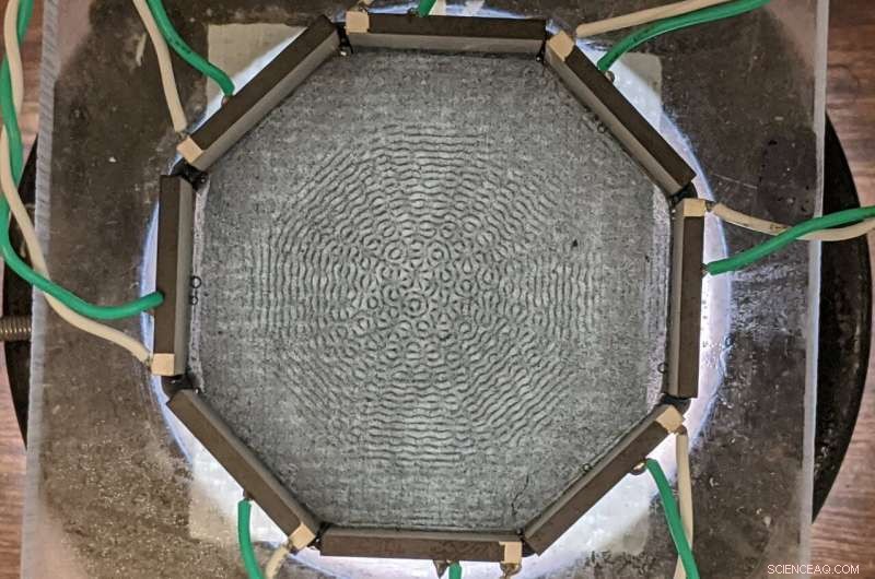 Creating Aperiodic Patterns with Ultrasound: Organizing Carbon Particles in Water