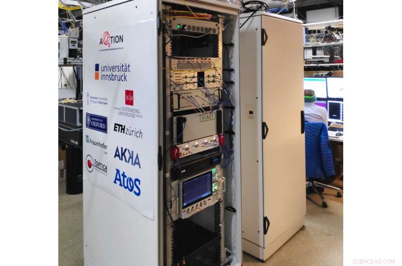 Compact Quantum Computer Designed for Data Center Applications