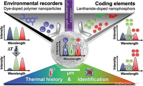 Micron-Scale Luminescent Communicating Particles: Integrated ID Tagging and Temperature Recording