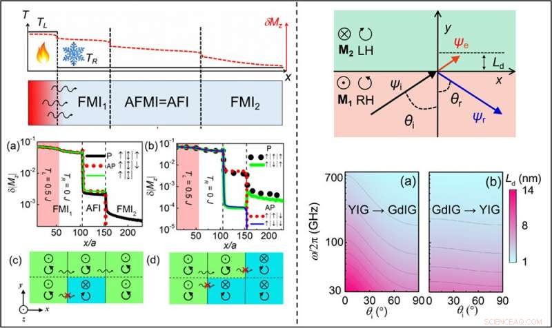 Magnon Blocking and Skin Effects Observed in Antiferromagnetically Coupled Heterojunctions