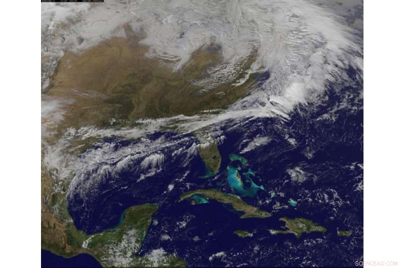 NOAA Satellite Captures Major Snowstorm Over the Northeastern U.S.