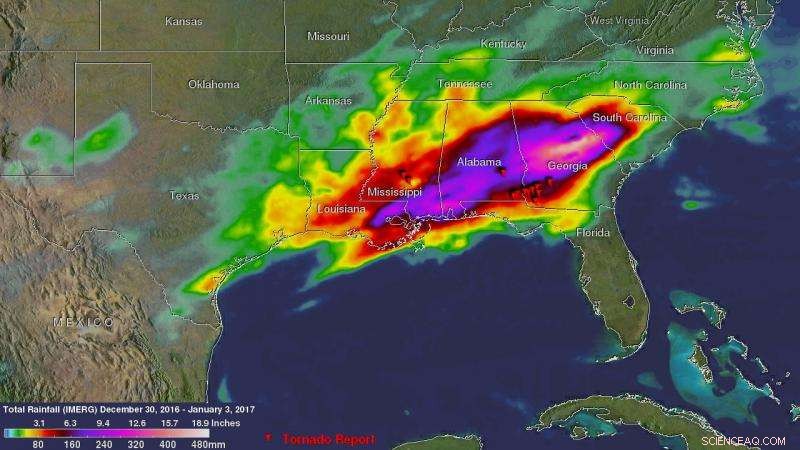 NASA Quantifies Heavy Southeast U.S. Rainfall Amid Severe Weather