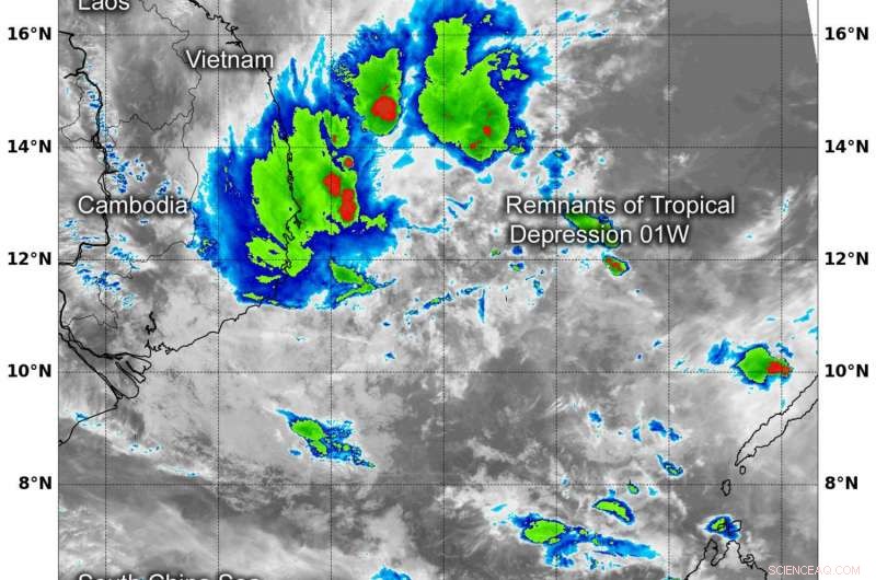 NASA’s Terra Satellite Detects Spark of Life in Remnants of Tropical Depression 01W