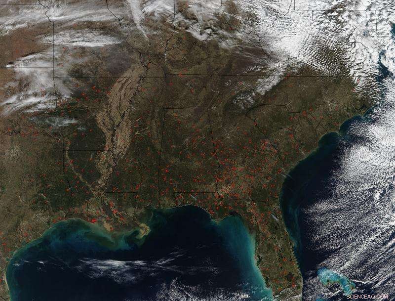 NASA Reports Persistent Fires Across U.S. Southeast