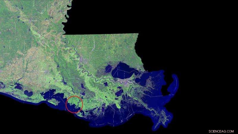 NASA Investigates the Rare Expansion of Louisiana Deltas