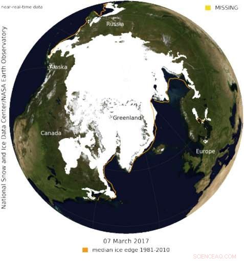Arctic Sea Ice Reaches Record Winter Low, Raising Climate Concerns