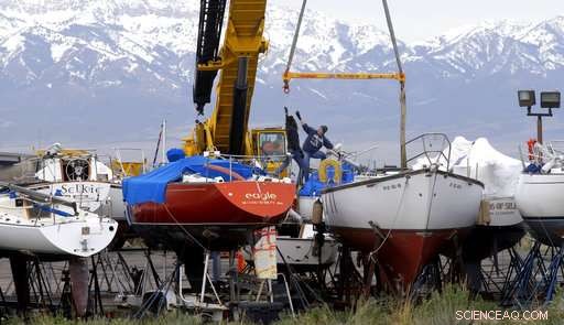 Beached Sailboats Return to Great Salt Lake as Water Levels Rise