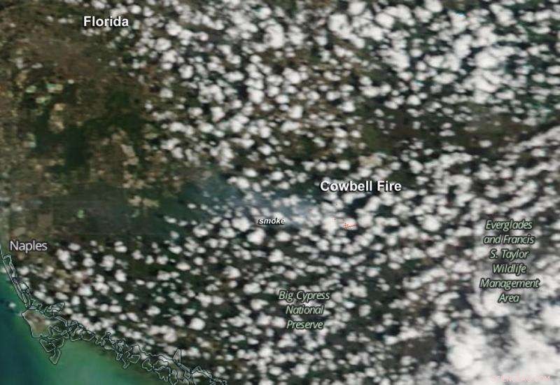 NASA s Terra Satellite Detects Cowbell Fire in Florida Everglades