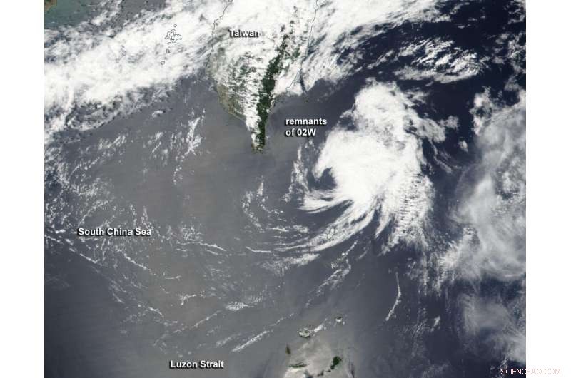NASA Tracks Dissipation of Former Tropical Cyclone 02W