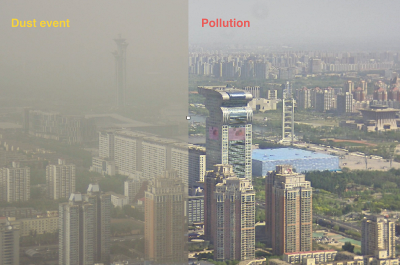 Real‑Time Insight into Dust Morphology Altered by Pollution Mixing