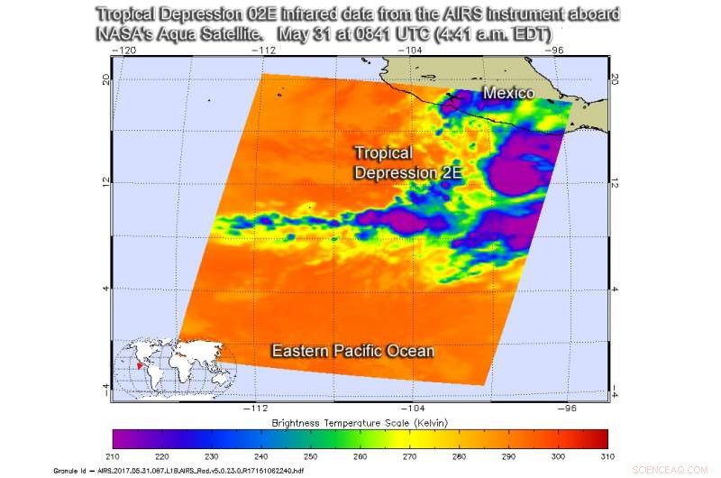 NASA Detects Formation of Tropical Depression Two-E in the Eastern Pacific