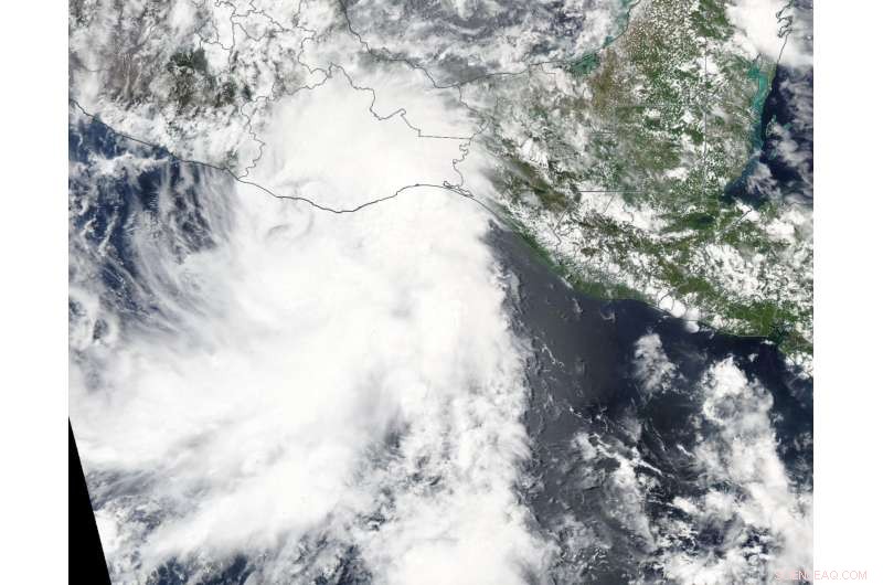 NASA Observes Tropical Depression 2E Advancing Over Oaxaca, Mexico