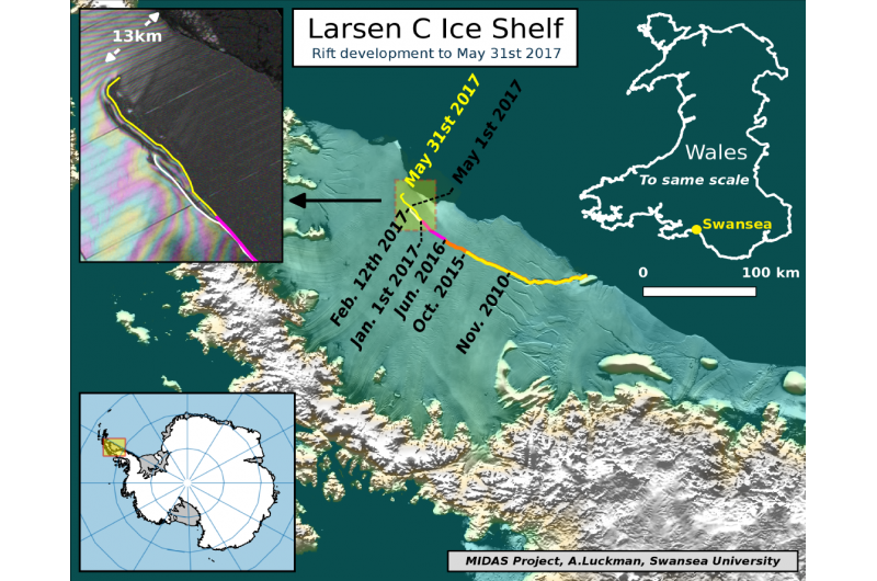 Rapid 17‑km Expansion of Larsen C Ice Rifts Signals Imminent Calving