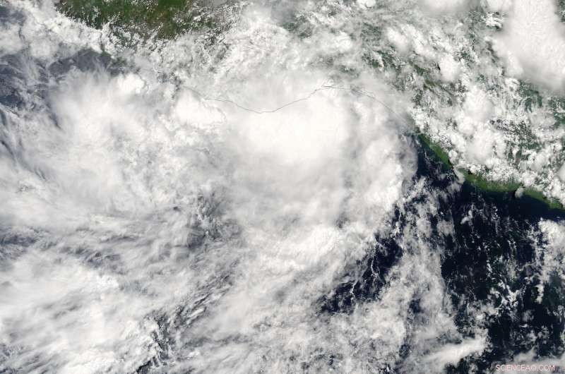 NASA s Aqua Satellite Captures Tropical Depression Calvin Over Mexico
