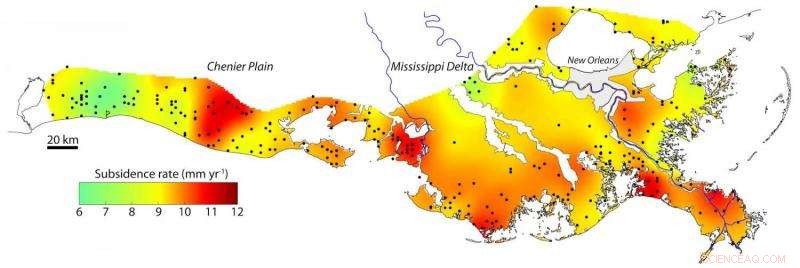 Tulane Study Maps Rapid Subsidence of Louisiana Coast