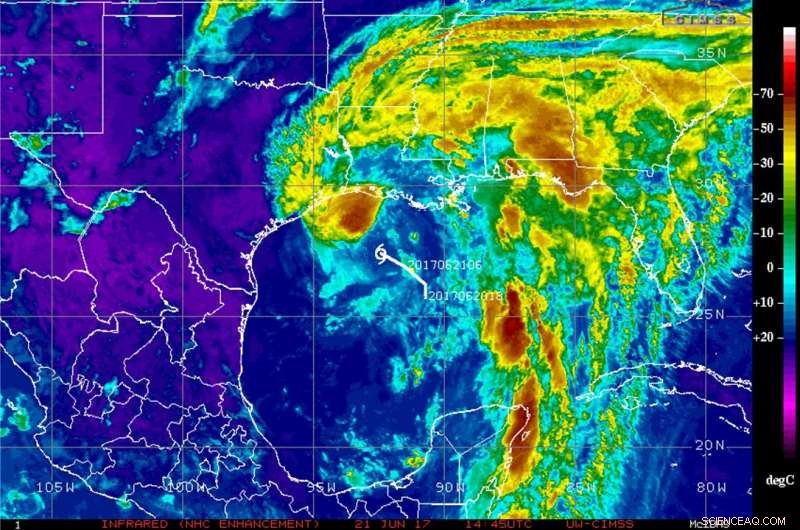 NASA Satellite Images Reveal Heavy Rainfall from Tropical Storm Cindy Over the Gulf Coast