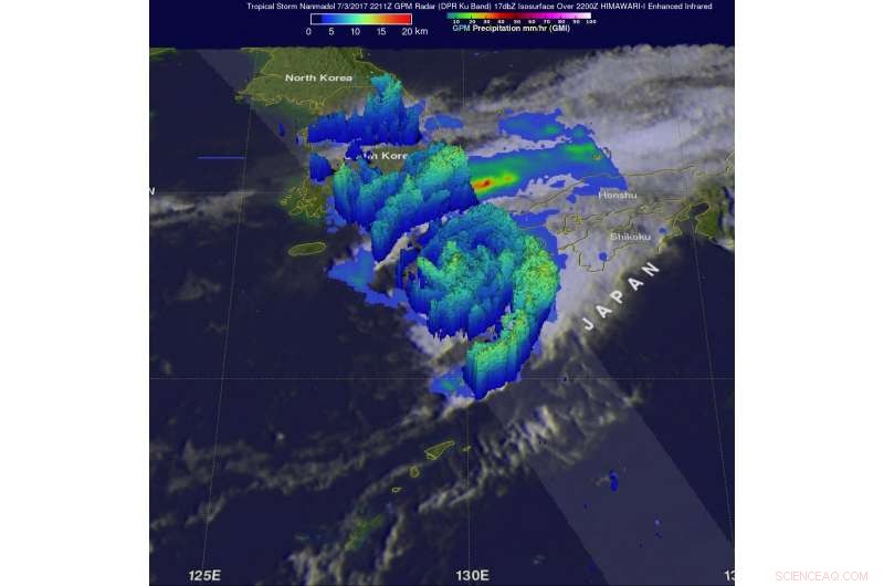 NASA Measures Intense Rainfall Rates of Tropical Cyclone Nanmadol Over Japan