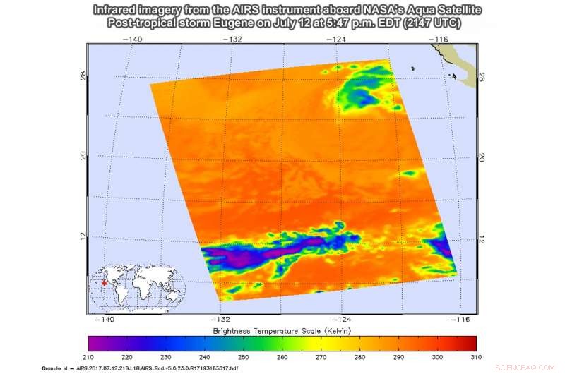 NASA Infrared Imaging Reveals Post‑Tropical Cyclone Eugene Has Become a Remnant Low