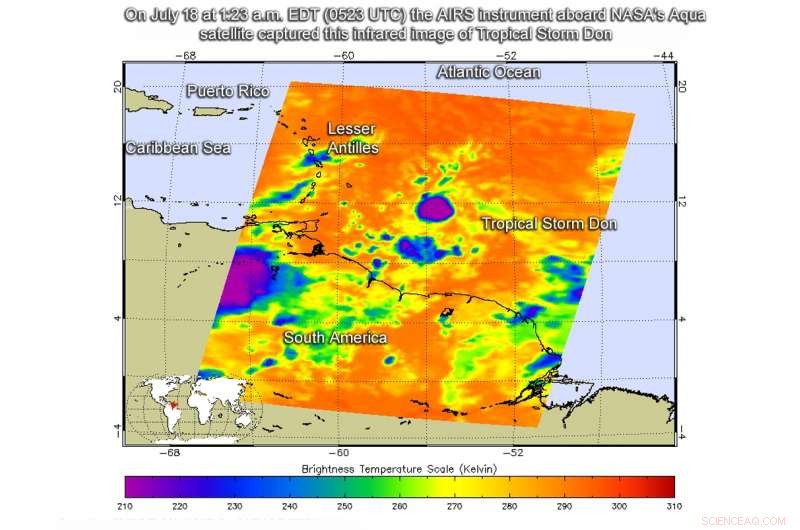 NASA Analyzes Compact Tropical Storm Don via Infrared Imaging