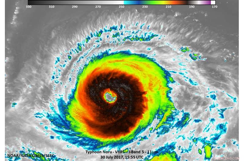 NASA Satellite Captures Typhoon Noru in Infrared