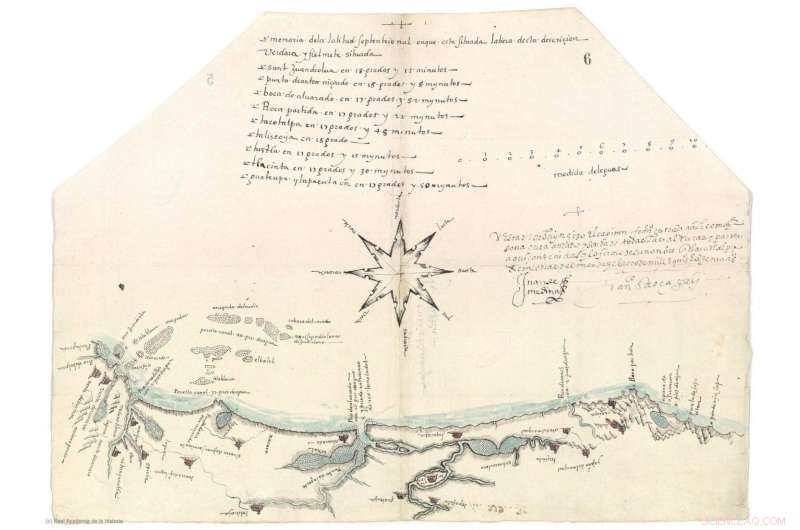 16th-Century Nautical Map of Hispanic America: An Early Example