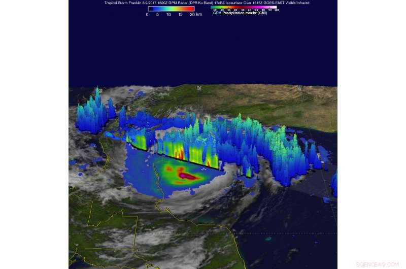 NASA Satellites Capture Triple View of Dissipating Hurricane Franklin