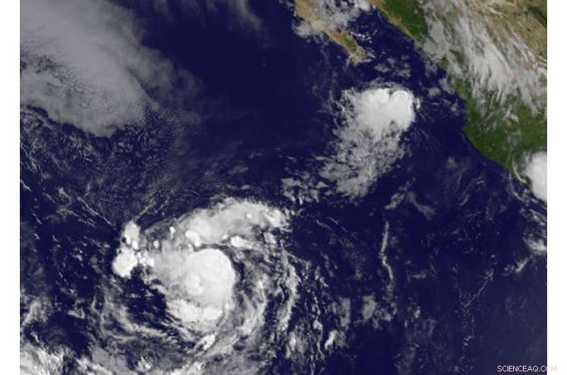 NOAA GOES‑West Satellite Captures Early Formation of Eastern Pacific Tropical Depression 13E