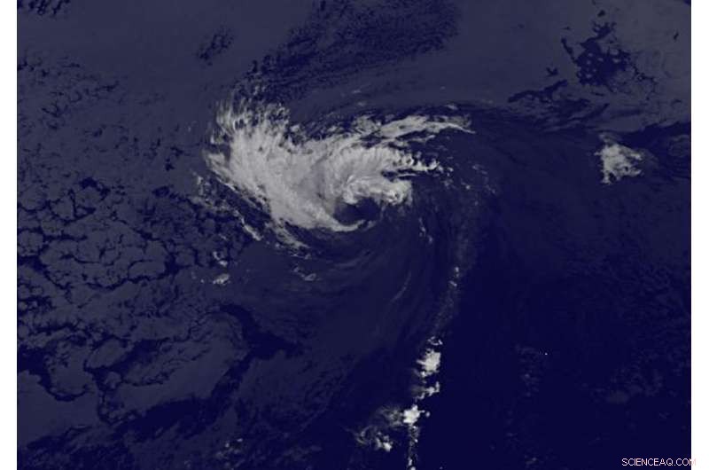 Satellite Images Reveal Tropical Storm Kevin Strained by Wind Shear