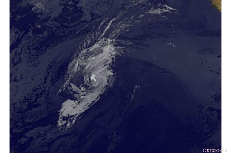 Post-Tropical Cyclone Kenneth Weakens, Spins Down