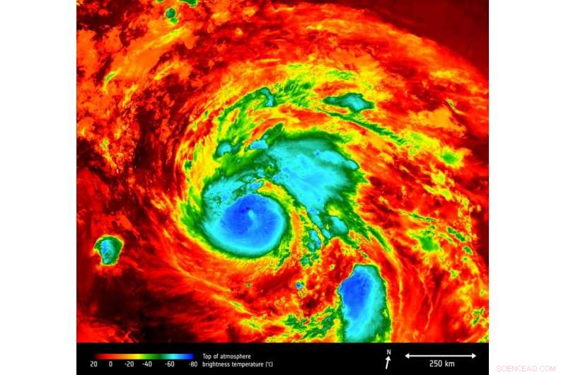 Copernicus Sentinel‑3A Satellite Captures Hurricane Harvey’s Eye in 2017