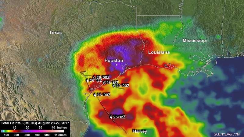 NASA’s IMERG Highlights Over 30 Inches of Rainfall Along Hurricane Harvey’s Path