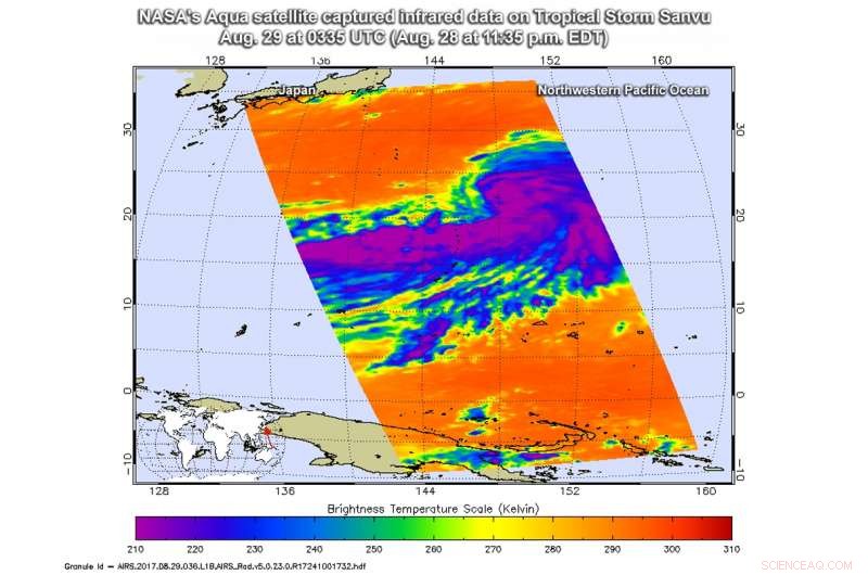 NASA Observes Tropical Depression Sanvu Intensifying into Tropical Storm