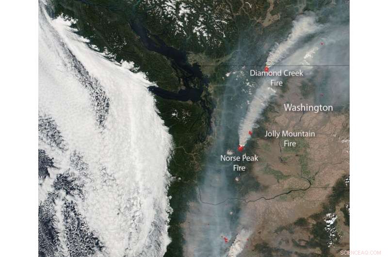 NASA Satellite Detects Multiple Fires in Washington State