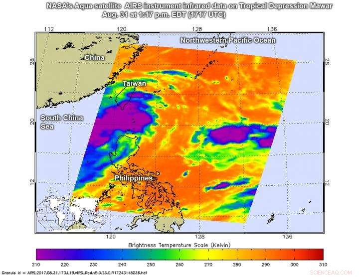 NASA s Aqua Satellite Detects Rapid Development of Tropical Depression Mawar
