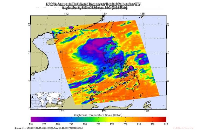 NASA Tracks Formation of Tropical Depression 19W Near the Philippines