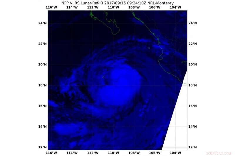 NASA‑NOAA Satellite Captures Infrared View of Tropical Storm Norma at Night