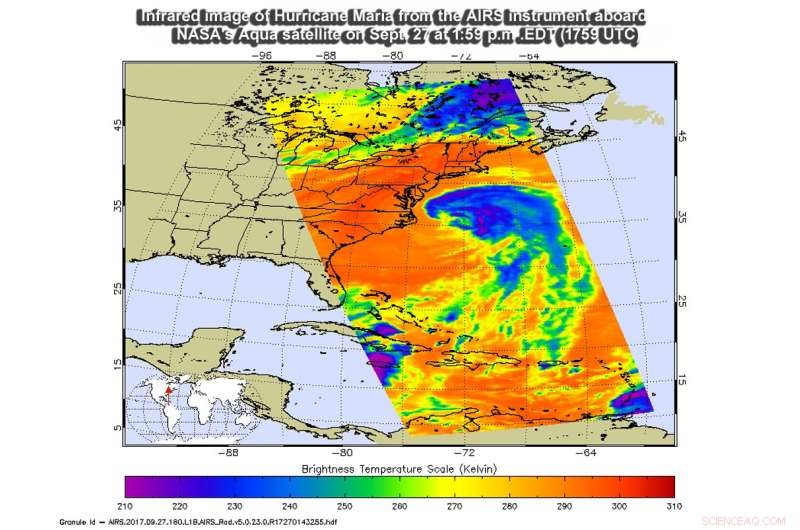 NASA Observes Hurricane Maria Weakening to Tropical Storm Status