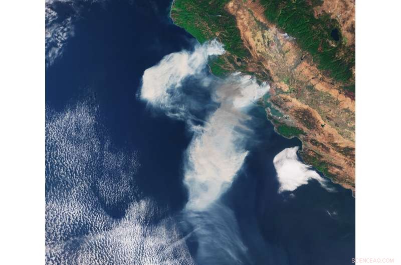California Wildfires 2017: Copernicus Sentinel‑3A Satellite Image
