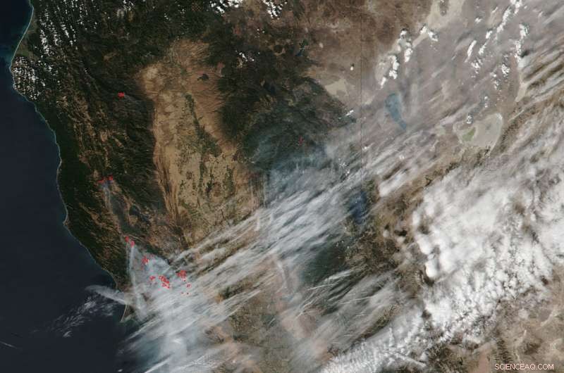 High Winds and Hot Weather Fuel California Wildfires, NASA Satellite Images Show
