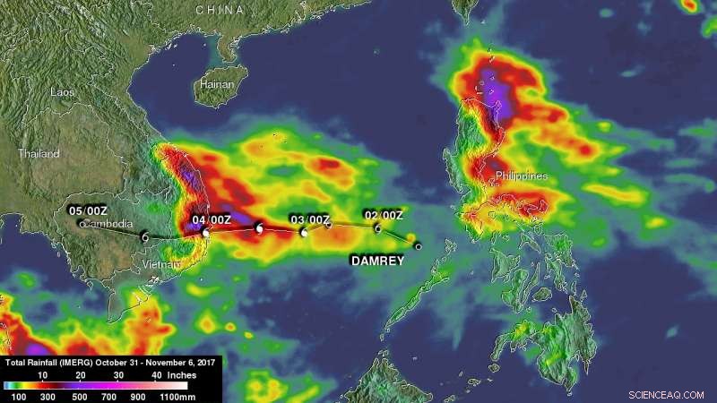 NASA’s IMERG Quantifies Over 500 mm of Rainfall from Tropical Storm Damrey in Vietnam