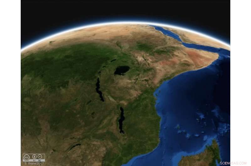 Continental Breakage and the Rise of Global Warming