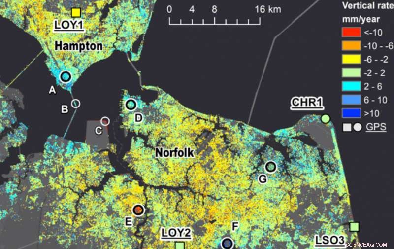 NASA study shows uneven sinking of Virginia s Hampton Roads area