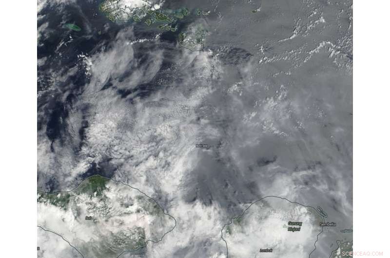 NASA Satellite Images Capture Mount Agung s Ash Cloud Over Bali Sea