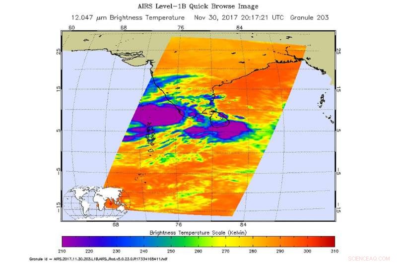 NASA Detects Intensifying Ockhi Storm Near India s Southwest Coast