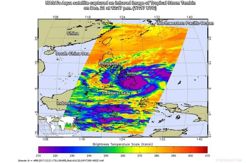 NASA Captures Infrared Image of Tropical Storm Tembin Over Southern Philippines